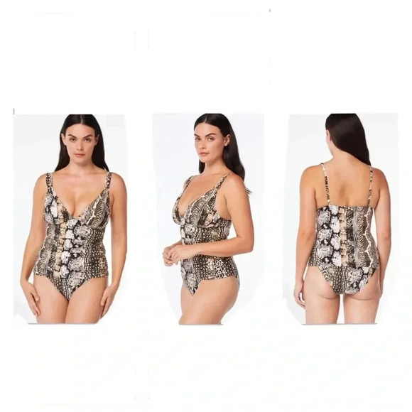 BLEU ROD BEATTIE WALK ON THE WILD SIDE TANKINI TOP AND HIGH WAIST BOTTOM - Picture 1 of 13